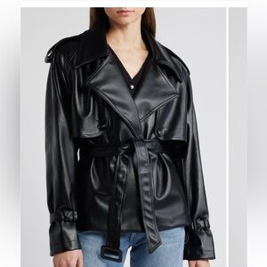 Pixie Market Shiny Black Leather Jacket